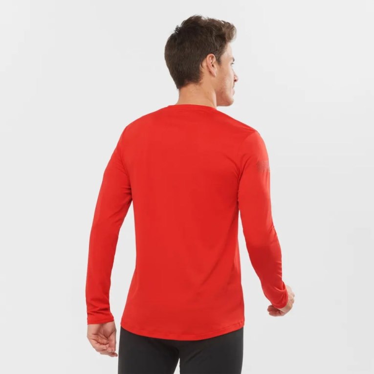 Red Salomon Agile Long Sleeve Men's T-Shirts | IE MB4351